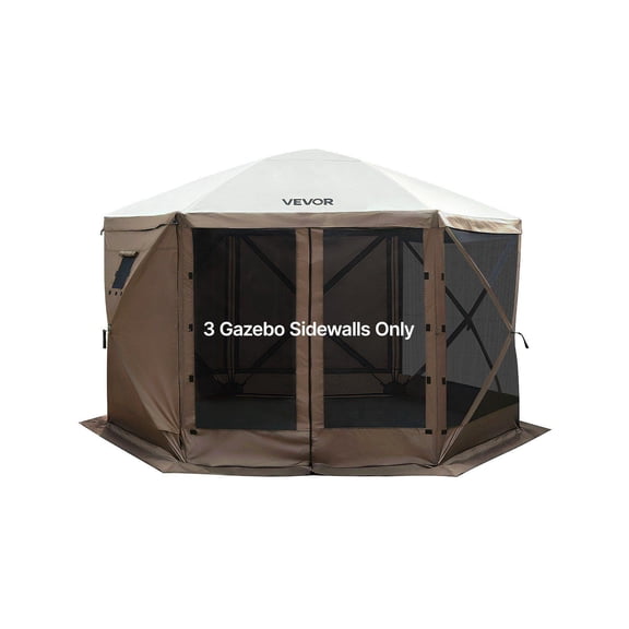 Waterproof Sunlight Protection Canopy Sidewalls 5.67x4.85ft One Sided Window Fit Outdoor Event Tent Vendor Booth 3 Sidewalls Brown