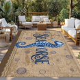 thumbnail image 2 of Vintage Seahorse Outdoor Rug for Patio/Deck/Porch, Non-Slip Large Area Rug 5 x 7 Ft, Brown Nautical Anchor Bubbles Coastal Indoor Outdoor Rugs Washable Area Rugs, Reversible Camping Rug Carpet Runner, 2 of 8