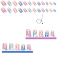 thumbnail image 3 of Uñas postizas cuadradas medianas, acrílicas artificiales con degradado colorido, 3 of 5