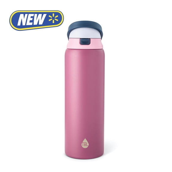 TAL 32oz Stainless Steel 2-in-1 Water Bottle with Straw and Chug Lid, Berry