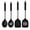 4-Black, variant on cpfk Stainless Steel Handle Silicone Kitchen Utensil Set – Heat-Resistant, Anti-Deformation, Nonstick-Safe Cooking Tools, Includes Ladle, Slotted Spoon, Turner, Mini T-Spatula