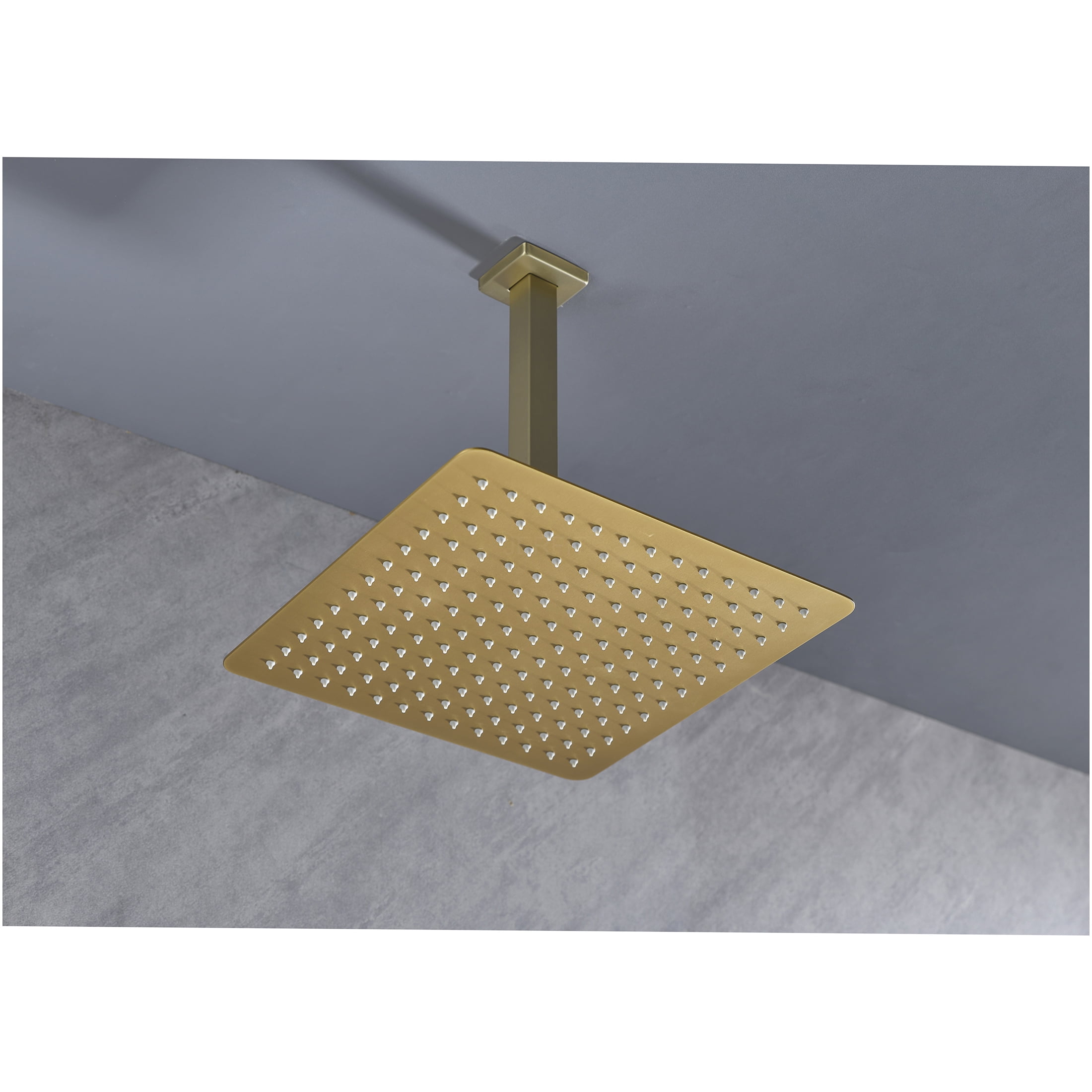 JERFIT 8 Inch Rain Shower Head, Brushed Gold High Pressure Rainfall Showerhead, Stainless Steel Water Saving Luxury Shower Panel with Easy Installation