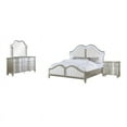 thumbnail image 2 of Evangeline 4-piece Upholstered Platform Queen Bedroom Set Ivory and Silver Oak, 2 of 6