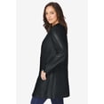 thumbnail image 3 of Jessica London Women's Plus Size Three Quarter Length Jacket Real Leather Oversized Long Coat, 3 of 6