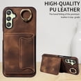 thumbnail image 2 of Case for Samsung Galaxy A24 4G, PU Leather 3 Card Slots with Finger Ring Holder Shockproof Phone Case, 2 of 15