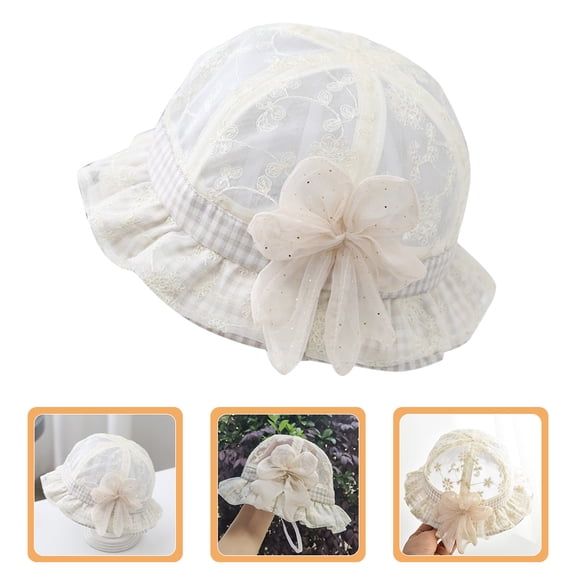 NIAIZEK girl bucket hat Sun Hat Beige Breathable Easy to Wear or Take Summer 1Pcs