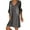Grey, variant on fartey Denim Dress for Women Casual Short Sleeved Jean Dresses With 3 Snaps Split V Neck Mini Sundresses Lounge Loose Comfort Retro Western Denim Dresses
