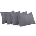 thumbnail image 1 of Funda de almohada Utopia Bedding tamaño queen, 20 x 30 cm, paquete de 4 unidades, color gris, 1 of 7