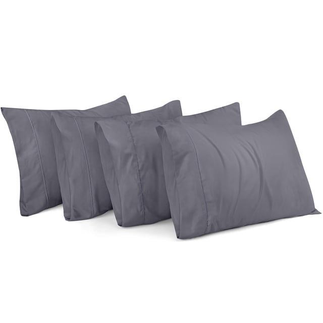 Funda de almohada Utopia Bedding tamaño queen, 20 x 30 cm, paquete de 4 unidades, color gris