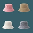thumbnail image 3 of lixuesong Women Men Winter Warm Corduroy Bucket Hat Ribbed Solid Color Sunscreen Fisherman, 3 of 3