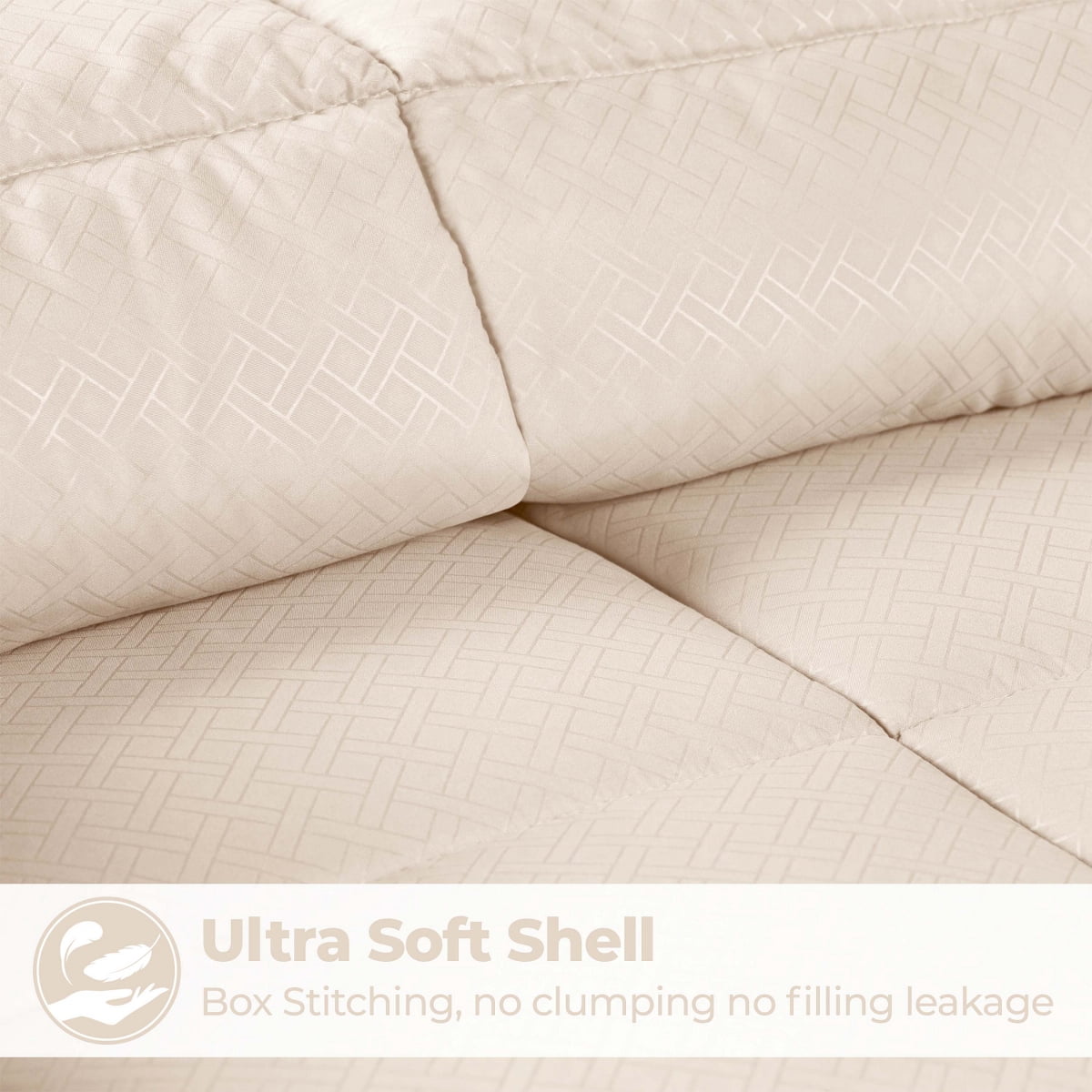 Superior Basketweave Plush Down Alternative Comforter, Twin XL, Cream