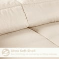 thumbnail image 5 of BNM Basketweave Plush Down Alternative Comforter, Full/ Queen, Cream, 5 of 13