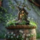 thumbnail image 4 of Estaca de jardín acrílica • Decoración de casa del árbol verde de hada verde 8,3x11,8 pulgadas • Arte de jardín exterior resistente a la intemperie, 4 of 6