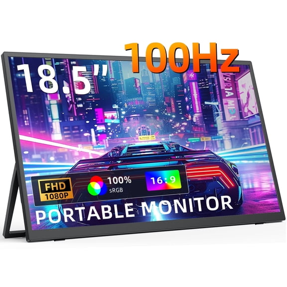 KEEPTIME 18.5" Portable Monitor, 100Hz FHD IPS Travel Display with Stand, Large 1080P Laptop Monitor for Gaming & Work