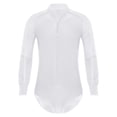 thumbnail image 3 of Jowowha Men's Shiny Rhinestones Latin Tango Dance Shirt Leotard Ballroom Modern Dancewear White M, 3 of 7