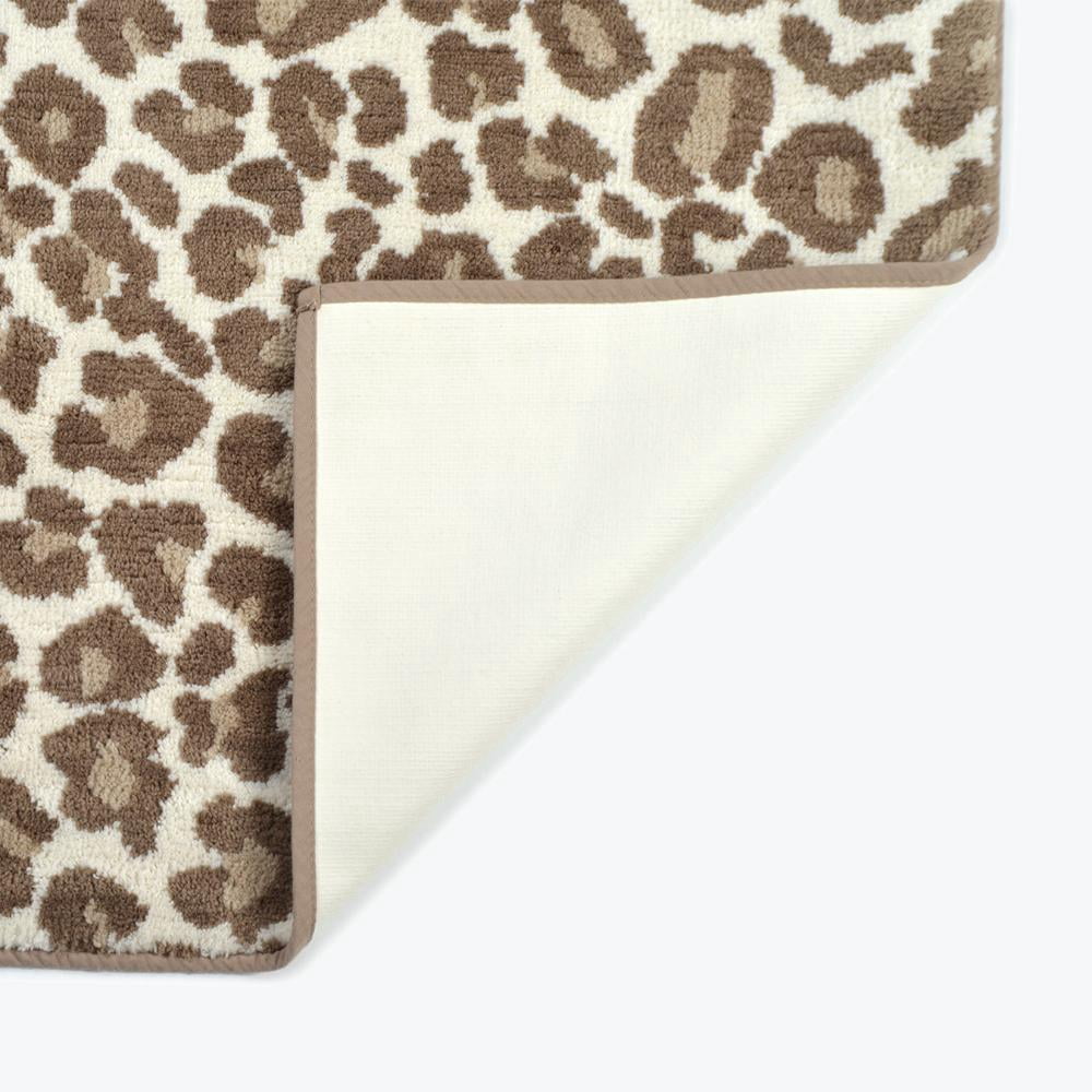 Leopard Print Bath Mat Non Slip - Super Soft & Absorbent Bathroom Rug