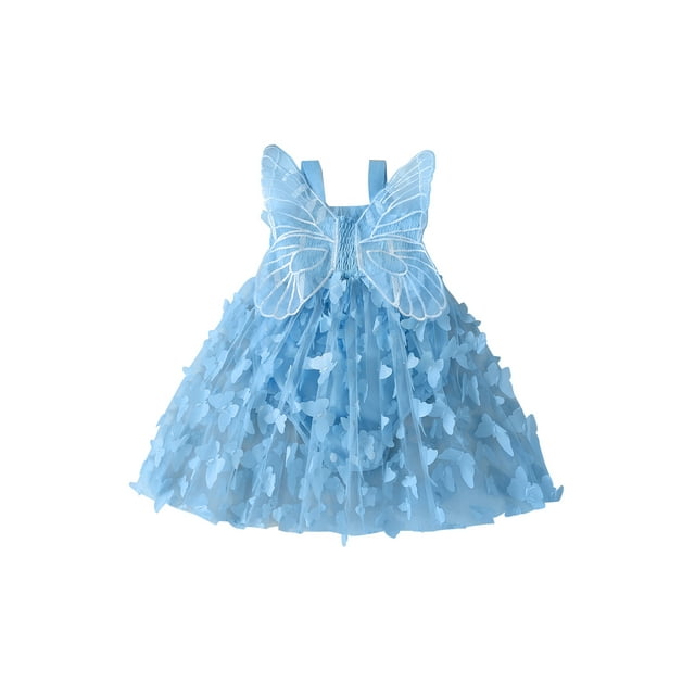 Fortune Barboteuse Tutu pour Bébé Fille Sans Manches Plissée Papillon en Tulle Combinaison Trapèze