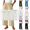thumbnail image 4 of Oksale Linen Pants Women Petite Loose Wide Leg Ruffle Pull On Pants with Pockets Elastic Waist Summer Cotton Trousers Red XL, 4 of 8