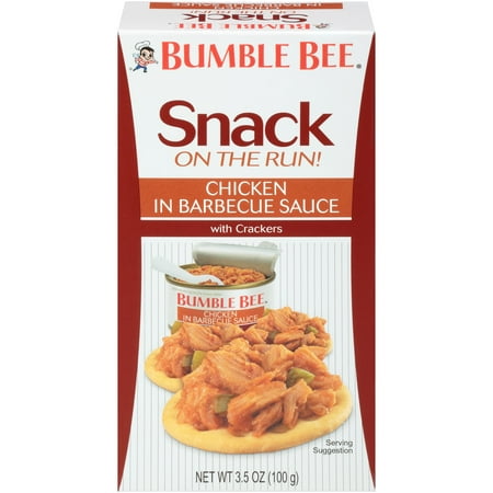 Bumble Bee Snack On The Run! Chicken in Barbecue Sauce with Crackers, 3.5 oz Snack Kit, Good Source of