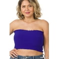 thumbnail image 2 of Zenana Women & Plus Strapless Ruched Smocked Tube Bandeau Bra Top, 2 of 5