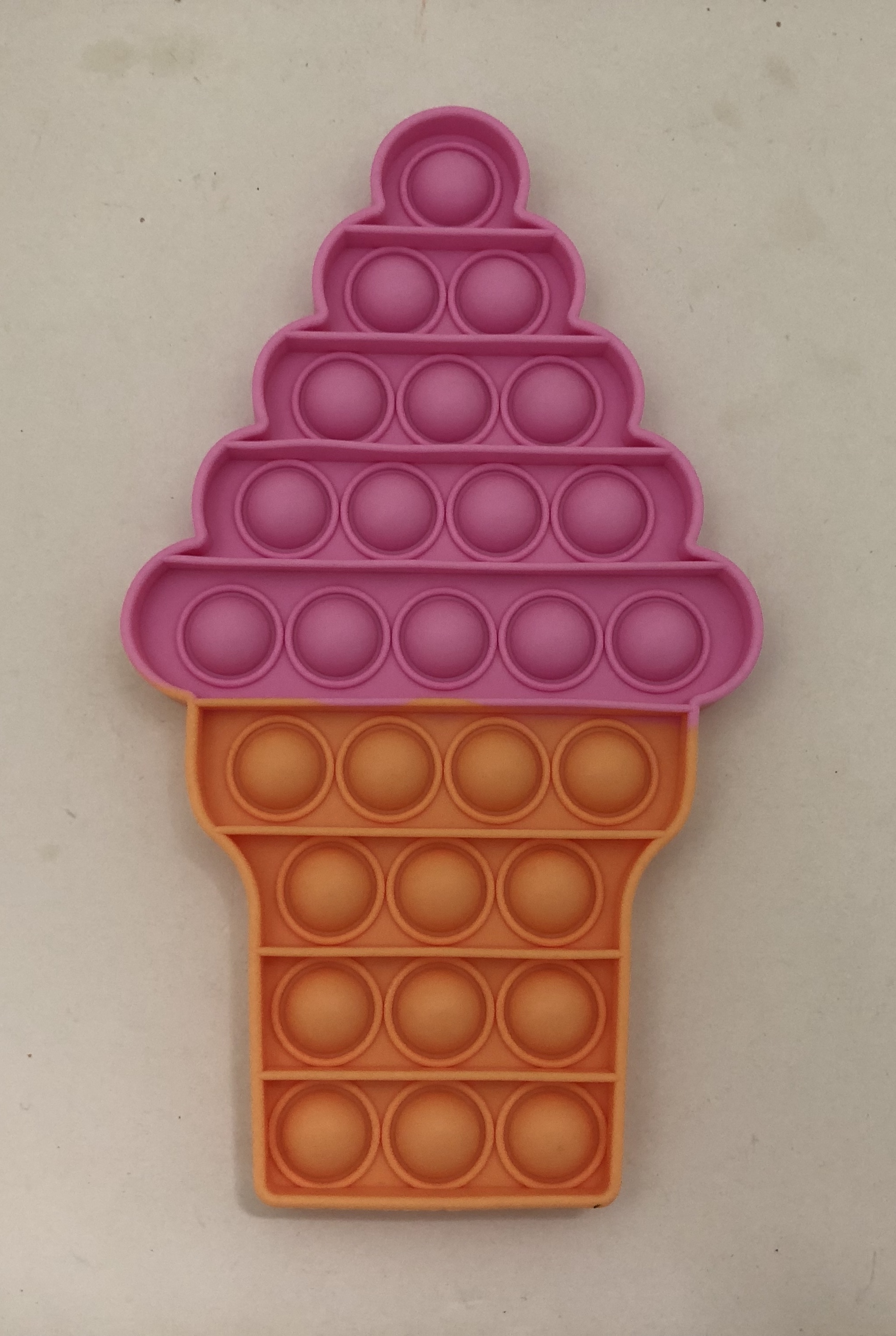 Ice Cream Shape Pink Push Pop Bubble Poppers Fidget Toy 7.5"