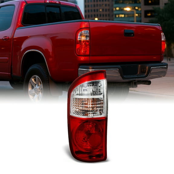 AKKON - For 04-06 Toyota Tundra 4 Door Double Cab Pickup Truck Rear Red Clear Tail Light Driver Left Side Replacement