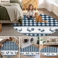 thumbnail image 5 of Farmhouse Blue Plaid Round Area Rug 3Ft Washable Small Circle Rugs for Kitchen Entryway, Vintage Country Cock Checkered Non-Slip Carpet Floor Mats Indoor Outdoor Carpet Runner Aesthetic Home Decor, 5 of 8