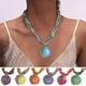 thumbnail image 3 of Collar Retro, Collares De Cadena, Collar De Cristal De Piedras Preciosas Bohemias, Regalo De Joyería Para Mujer seitruly AP006511-05, 3 of 5