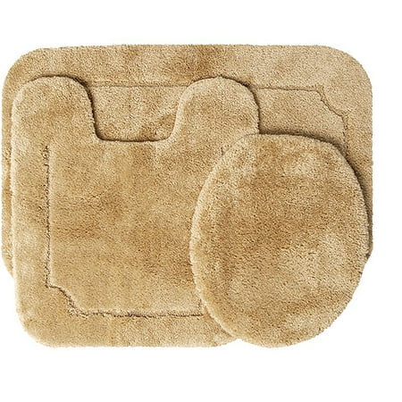Better Homes and Gardens 3 Piece Bath Rug Set, Butter Pecan