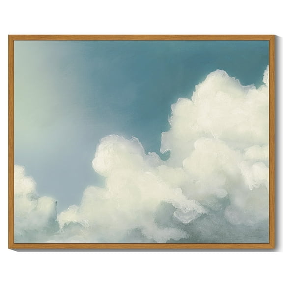 Drsoum Cloud Wall Art Cloudy Sky Natural Wall Decor Vintage Landscape Modern Painting Artwork for Living Room Bedroom 8x10in Natural Framed