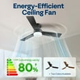 thumbnail image 3 of SPECSTAR Ceiling Fans with Lights, 42 inch Low Profile Ceiling Fan with Light and Remote, Flush Mount Black Ceiling Fan for Bedroom, 6+1 Speeds, 3CCT, Dimmable, Timer, Quiet Reversible DC Motor, 3 of 8