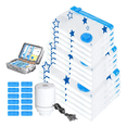 thumbnail image 1 of Bolsas De Vacío Para Ropa Con Bomba Eléctrica, 12 Pzs de estrellas Malubero Blanco, Azul, 1 of 5