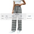 thumbnail image 3 of MYAOYI Womens High Waisted Gingham Wide Leg Trousers - Elastic Pull On Bottoms, 3 of 8