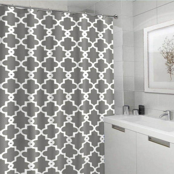 Geometric Fabric Shower Curtain