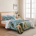 thumbnail image 5 of Twin XL Quilt Set 68''x98'', Sea Turtle Coastal Lightweight Summer Bedspread Coverlet Set with 2 Pillow Shams, Summer Beach Teal Coral Starfish Breathable All Season Quilt Bedding for Dorm/Guest Room, 5 of 9