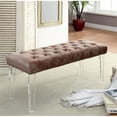 thumbnail image 2 of Furniture of America Eliza Contemporary Fabric Bench with Acrylic Legs in Brown, 2 of 5