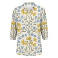 thumbnail image 4 of QASIEATN Women's Cotton Linen 3/4 Sleeve Shirt Top Summer Casual Cute Lapel Loose Comfy Blouses, 4 of 5