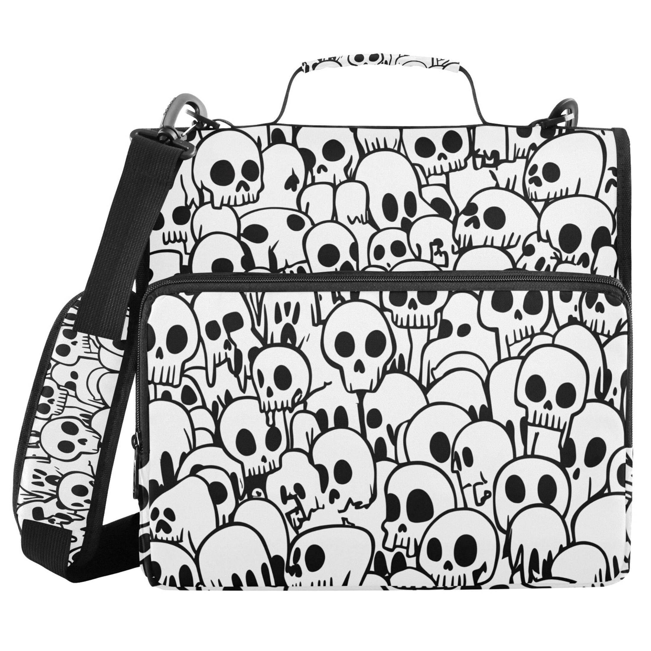 ALAZA Zipper Binder Skulls 3 Ring Trapper Keeper File Folder Organizer Bag
