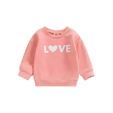 

Ma&Baby Valentine s Day Toddler Baby Boys Girls Letter Print Long Sleeved Pullover Sweatshirt Tops 6M-4Y