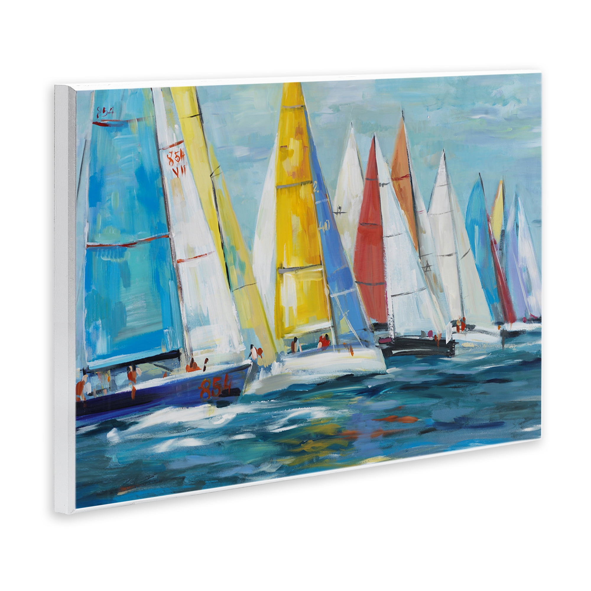 Stupell Industries Colorful Sails Coastal Scene Wall Plaque Art, design by Lorenzo Collective