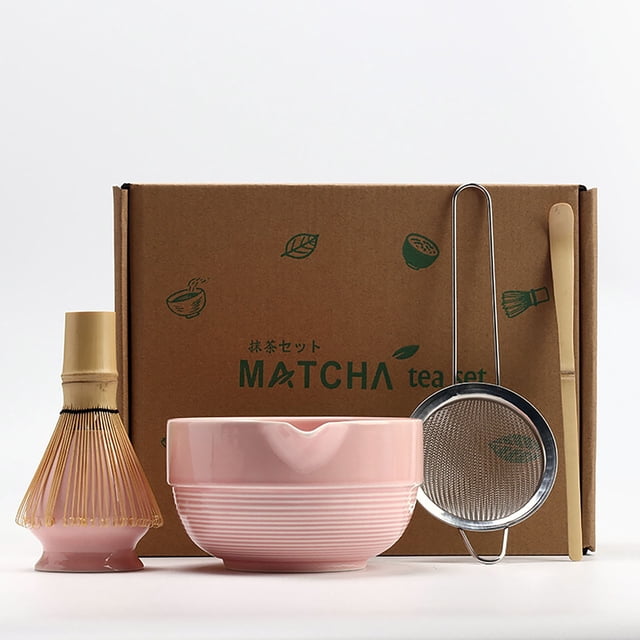 Matcha Tea Set With Whisk Ceramic Bowl & Holder – Matcha Making Kit For Traditional Japanese Tea – Ideal Matcha Set For Beginners And