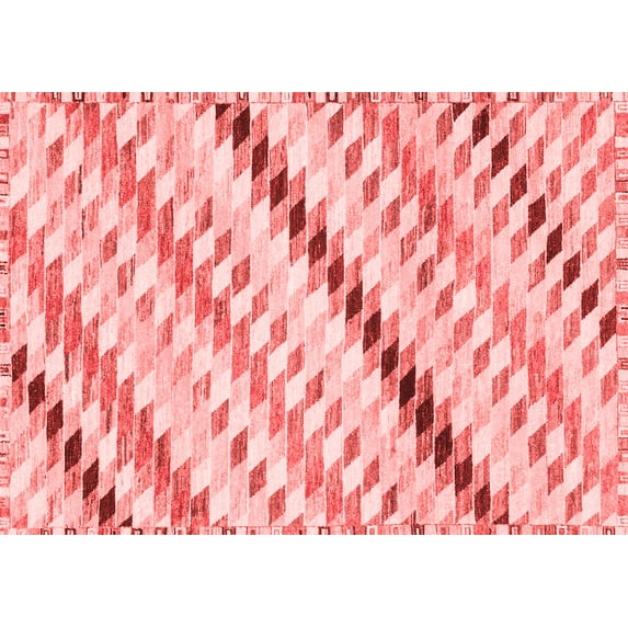 Ahgly Company Indoor Rectangle Abstract Red Modern Area Rugs, 8' x 10'