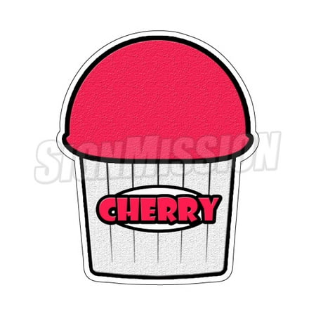 CHERRY FLAVOR Italian Ice Decal shaved ice cart trailer stand (Best Italian Ice Flavors)