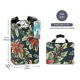 thumbnail image 2 of Yayeee Freestanding Laundry Hamper with Handle Collapsible Large Storage Basket for Clothes, Retro Christmas Poinsettia, 2 of 7