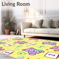 thumbnail image 2 of ODIKA 4'x6' Machine Washable Non-Slip Area Rug, Counting Bears with Mathematical Symbols Learning Activity Surface High Traffic Rug with Pad, Yellow, 686635, 2 of 8