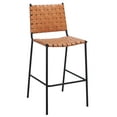 thumbnail image 5 of SAFAVIEH Bahari Square Mid Back Counter Stool, Cognac/Black, 5 of 13