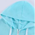 thumbnail image 4 of Womens Cardigan Zip Long Hood Hoodies Sleeve Thin PatchCasual Jacket Contrast Light Weight Cardigan, 4 of 6