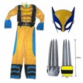 thumbnail image 1 of Kids Wolverine Costume Boy Superhero Jumpsuit Kids Halloween Cosplay Mask/wolf Claw Props Fantasy-G 3Pcs Set S(110-120CM), 1 of 5