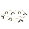 Holly & Mistletoe Garland, Made of Tin & Jute with Red Berries, 48" Long