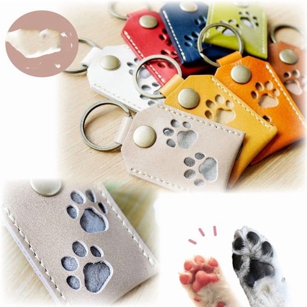 Llavero Conmemorativo de Pelo de Mascota - Bolsa de cuero para guardar pelo de mascotas, diseño de garras, llavero para llaves y bolsas, regalo para pérdida de mascotas para dueños de perros y gatos